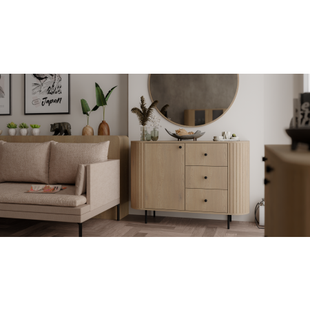 Komoda zaokrąglone boki frez 813 OLIVO dąb cremona